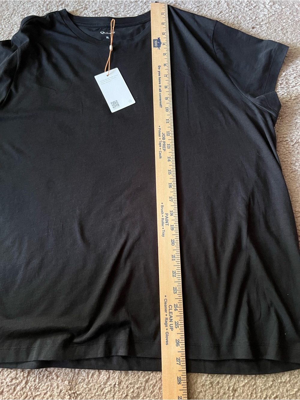 NWT Quince Cotton Modal Crew Neck Swing Tee Black Sz XL - Picture 6 of 8